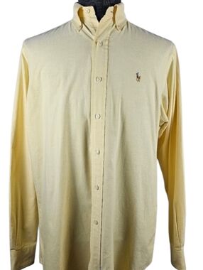 Ralph Lauren Men’s Long-Sleeve Button-Down Shirt — Pale Yellow